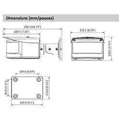 Caméra Bullet exterieur Panoramique 180 d IP 4 capteurs 2Mp Dahua IPC-PFW8800-A180