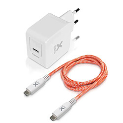 Chargeur mural usb-c power delivery 18w et câble usb type c pd xtorm blanc