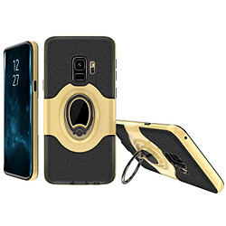 Wewoo Coque Housse de protection anti-chute pour Galaxy S9, avec support de bague rotatif magnétique or