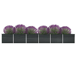 vidaXL Lit surélevé de jardin Acier galvanisé 600x80x77 cm Anthracite