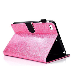 Wewoo Housse Étui Coque Pour iPad Mini 1/2/3/4/5 à rabat horizontal en cuir avec poudre de scintillement support et fente carte rose pas cher