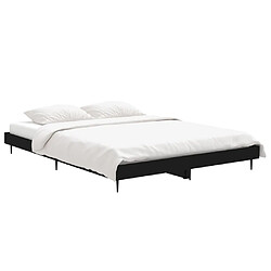 Avis Maison Chic Lit adulte - Lit simple Cadre de lit,Structure du lit Contemporain noir 140x190 cm bois d'ingénierie -MN32553