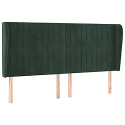 vidaXL Tête de lit avec oreilles Vert foncé 183x23x118/128 cm Velours