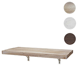 Mendler Table murale HWC-H48, table pliante murale en bois massif ~ 100x50cm couleur naturelle