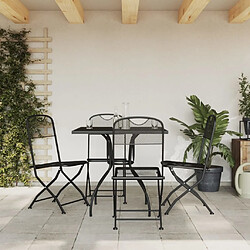 Ensemble à manger de jardin 5 pcs,Table et chaise à dîner anthracite métal maille -MN38283