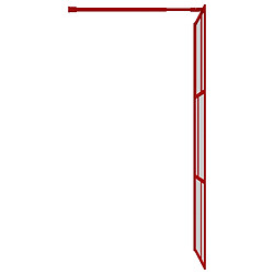 Avis vidaXL Paroi de douche avec verre ESG transparent rouge 90x195 cm