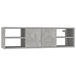 Maison Chic Étagère murale flottante,Etagère de rangement Gris béton 102x30x29 cm Aggloméré -MN61375