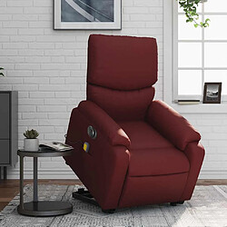 vidaXL Fauteuil inclinable de massage électrique rouge bordeaux