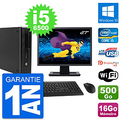 PC HP 800 G2 SFF Ecran 27" Intel i5-6500 RAM 16Go Disque 500Go Windows 10 Wifi - Occasion