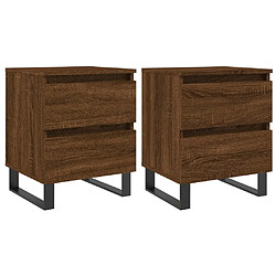 vidaXL Tables de chevet 2 pcs chêne marron 40x35x50 cm bois ingénierie