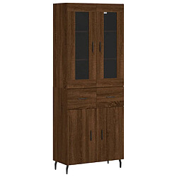 vidaXL Buffet haut Chêne marron 69,5x34x180 cm Bois d'ingénierie