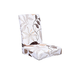 Couverture de chaise de salle à manger extensible courte amovible housse décor feuilles marron