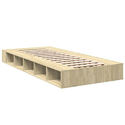 Vidaxl Cadre de lit chêne sonoma 75x190 cm bois d'ingénierie