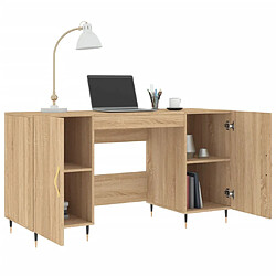 Acheter Maison Chic Bureau,Table de travail,bureau de travail pour chambre chêne sonoma 140x50x75 cm bois d'ingénierie -GKD39487