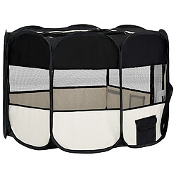 Avis vidaXL Parc pliable pour chien avec sac de transport Noir 125x125x61cm