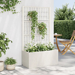 Maison Chic Jardinière,Bac à fleurs avec treillis - pot de fleur blanc 80x36x140 cm PP -GKD90223