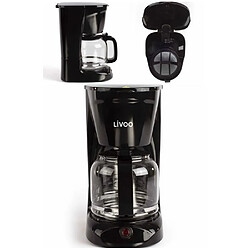 Livoo Cafetière Electrique 950W 15-tasses-Classique Noire haute qualité Carafe compatible lave-vaisselle