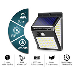 BESTA pièces de lampes solaires pour l'extérieur 140 LED, lampes solaires pour l'extérieur avec détecteur de mouvement 1200mAh Lampe solaire LED étanche 3 modes Lampe solaire extérieure 270 ° pour jardin extérieur pas cher