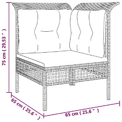 vidaXL Salon de jardin 6 pcs avec coussins Gris Résine tressée pas cher