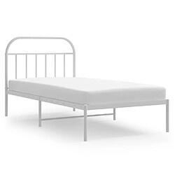 Maison Chic Lit adulte - Cadre de lit métal avec tête de lit pour chambre blanc 100x190 cm -MN69437