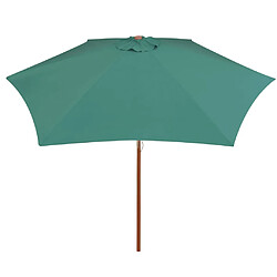 Helloshop26 Parasol mobilier de jardin avec poteau en bois 270 x 270 cm vert 02_0008141