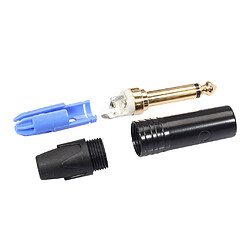 Prise jack stéréo 6,35 mm pour soudure audio bricolage pour microphone guitare noir pas cher