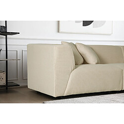 Avis Concept Usine Canapé modulable 3 places + 1 pouf velours côtelé beige MONROE