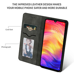 Wewoo Housse Coque Étui en cuir avec rabat horizontal magnétique Business Skin Feel rétro pour Redmi Note7 et Redmi Note7 Pro gris foncé