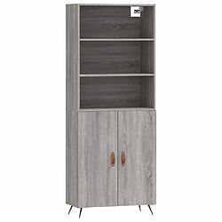 vidaXL Buffet haut Sonoma gris 69,5x34x180 cm Bois d'ingénierie