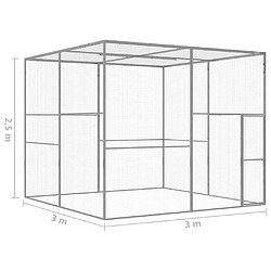 Acheter vidaXL Cage pour chat 3x3x2,5 m Acier galvanisé