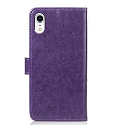 Avis Wewoo Etui à rabat horizontal en cuir PU avec motif gaufré pour iPhone XR, avec support, logements pour cartes et portefeuille (Violet)