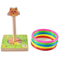 Wewoo Jouet en bois pour Enfants En Chat Jeux Activités extérieures Taille: 9 * 9 * 14.7 cm Lancer d'Anneau