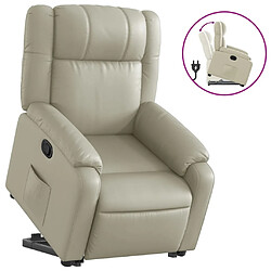 vidaXL Fauteuil inclinable Crème Similicuir