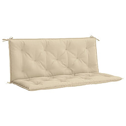 vidaXL Coussin de banc de jardin beige 120x(50+50)x7 cm tissu oxford