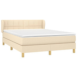 Avis Maison Chic Lit Adulte - Lit simple Lit à sommier tapissier avec matelas moelleux - Meuble de Chambre - Crème 140x190 cm Tissu -MN83147