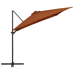 Acheter Maison Chic Parasol Jardin | Parasol déporté avec lumières LED Terre cuite 250x250 cm - GKD21023