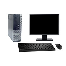 PC Dell 7020 SFF Ecran 19" Intel i7-4770 RAM 16Go Disque 500Go Windows 10 Wifi - Occasion