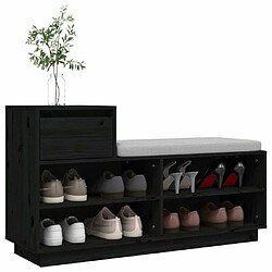 Acheter Maison Chic Armoire à Chaussures Noir,Meuble de Rangement à Chaussures 110x34x61 cm Bois de pin massif -MN62072