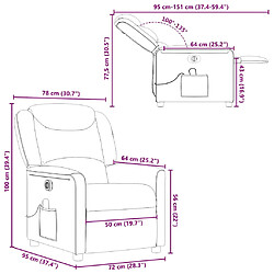 vidaXL Fauteuil de massage inclinable électrique Noir Tissu pas cher