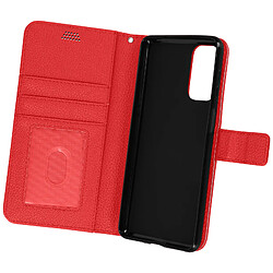 Avizar Housse Samsung Galaxy M52 5G Aspect Grainé Clapet Portefeuille Stand Vidéo Rouge