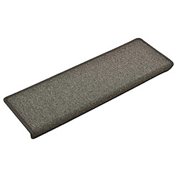 Decoshop26 Tapis d'escalier 15 pièces 65x25 cm Gris foncé DEC023811