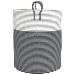 Acheter vidaXL Panier de rangement gris et blanc Ø38x46 cm coton