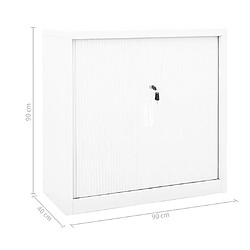 vidaXL Armoire à portes coulissantes Blanc 90x40x90 cm Acier pas cher