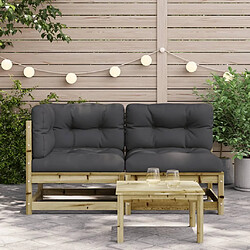 Avis Maison Chic Canapé de jardin avec coussins 2 places | Canapé d'extérieur | Fauteuil,Banquette Jardin bois de pin imprégné -MN39003