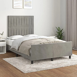 Maison Chic Lit adulte - Cadre Structure de lit avec tête de lit Contemporain Gris clair 120x200 cm -MN33570