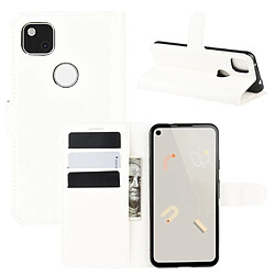 Etui en PU peau de litchi avec support blanc pour votre Google Pixel 4a