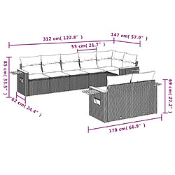 Avis Maison Chic Salon de jardin 8 pcs avec coussins | Ensemble de Table et chaises | Mobilier d'Extérieur noir résine tressée -GKD94169