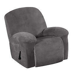 Housse De Canapé Inclinable En Velours élastique Housse De Fauteuil Antidérapante Gris pas cher