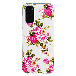 Coque en TPU noctilucent imd fleurs vives pour votre Samsung Galaxy S20