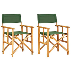 Maison Chic Lot de 2 Chaises de metteur en scène Bois massif d'acacia Vert -GKD17639